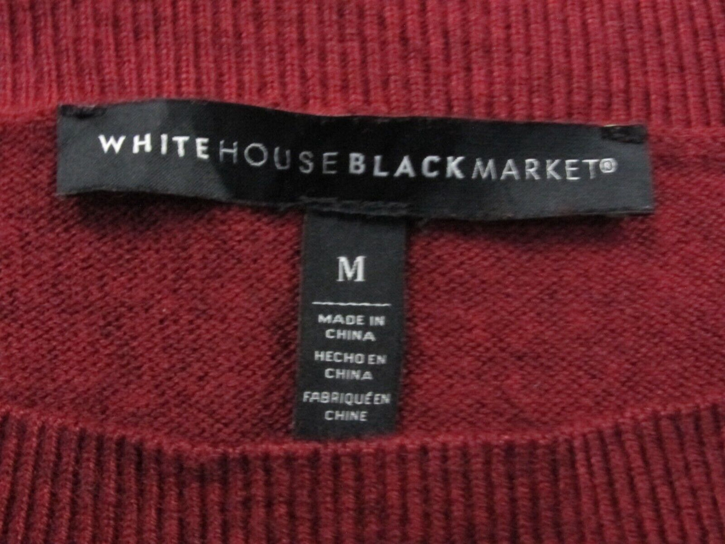 White Black House Market Womens Pullover Knitted Sweater Long Sleeve Red Size M