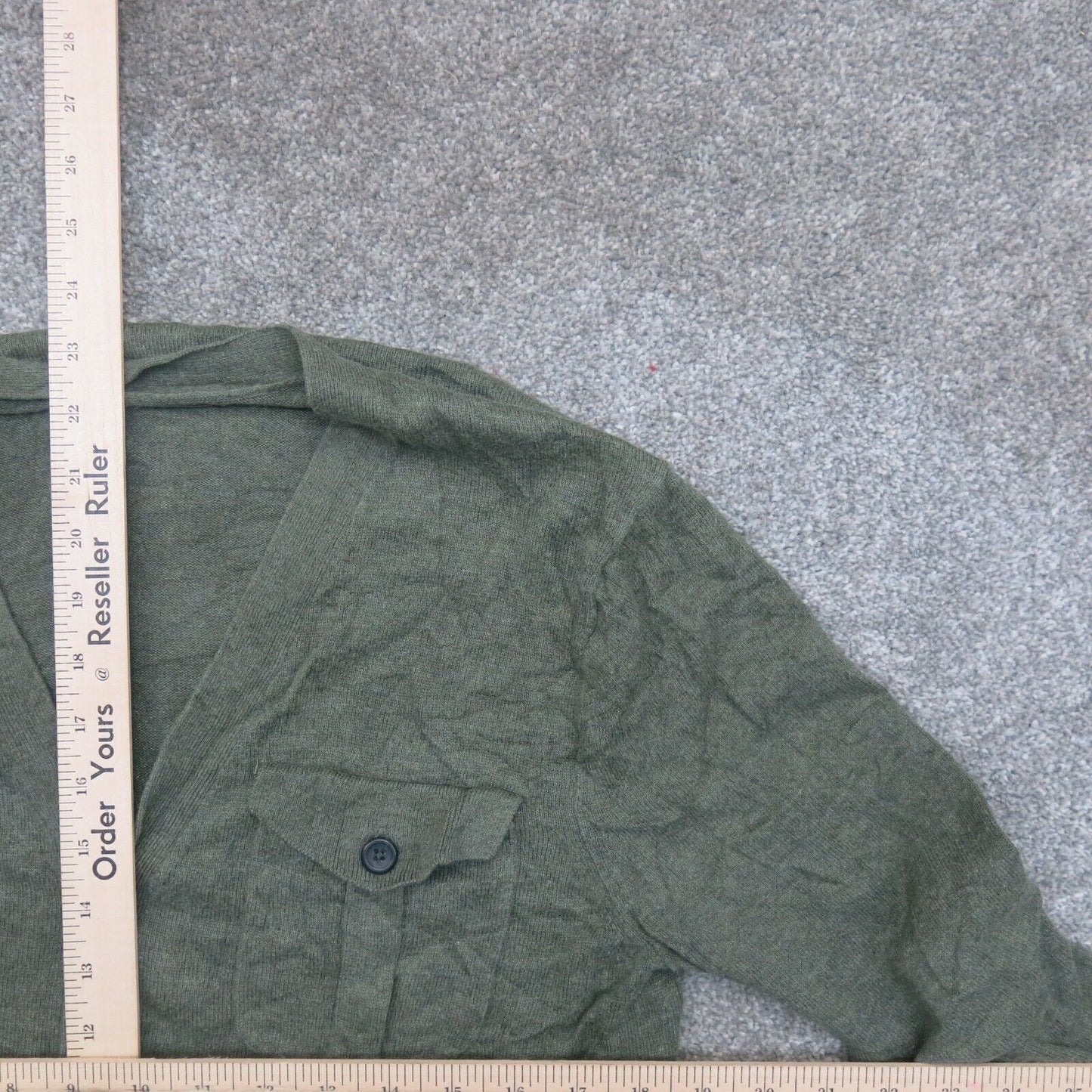 Banana Republic Women Cardigan Sweater Long Sleeve Pockets Olive Green SZ Medium