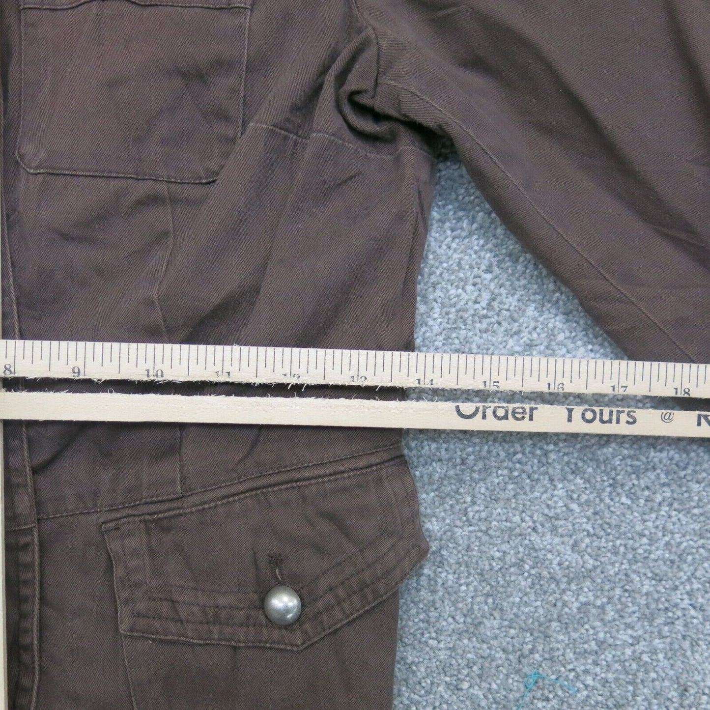 Mossimo Womens Shirt Jacket Button Up Long Sleeves Chest Pockets Brown SZ Small