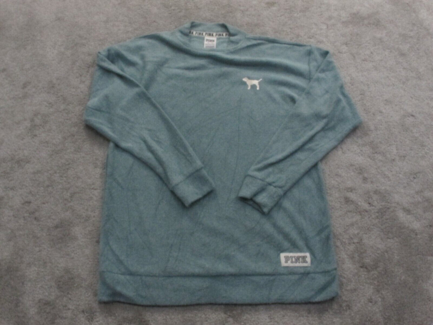 Pink Victoria Secret Womens Knitted Sweater Long Sleeve Crew Neck Light Blue XS