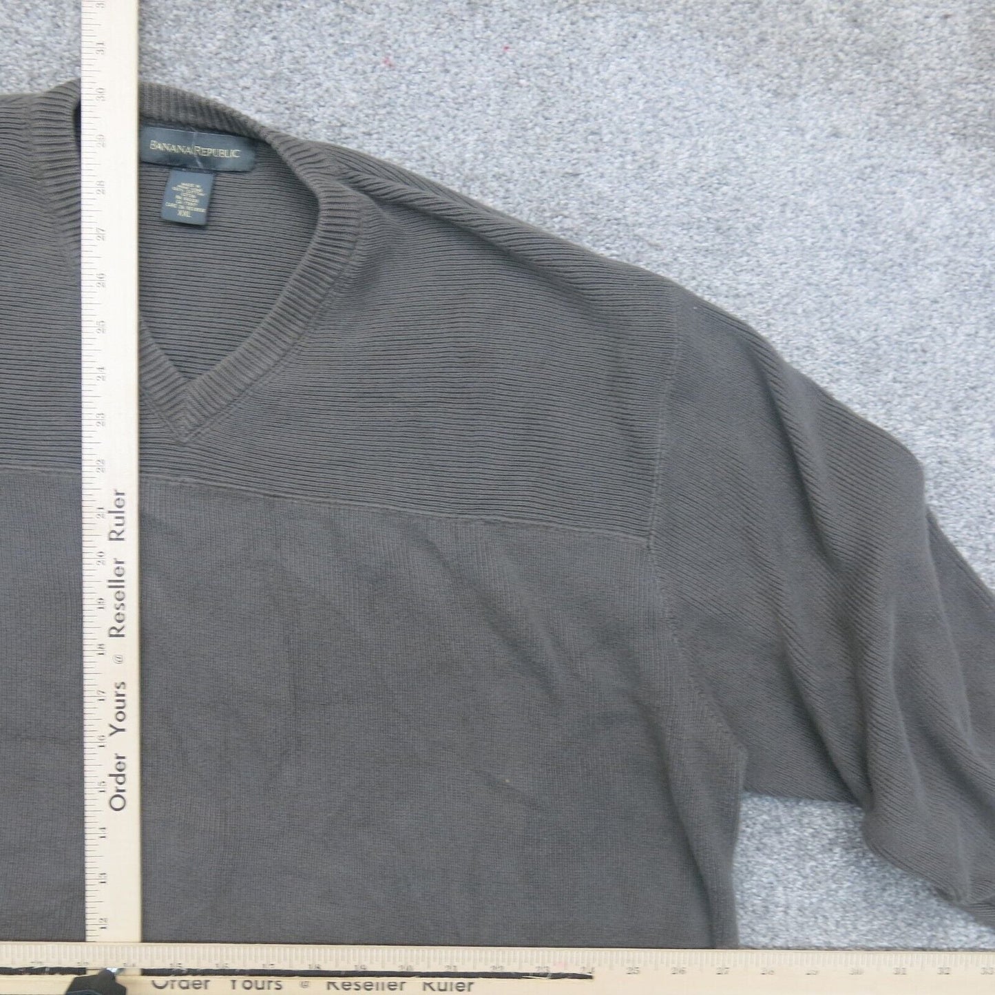 Banana Republic Mens Pullover Sweater Knitted Long Sleeves Slate Brown Size 2XL
