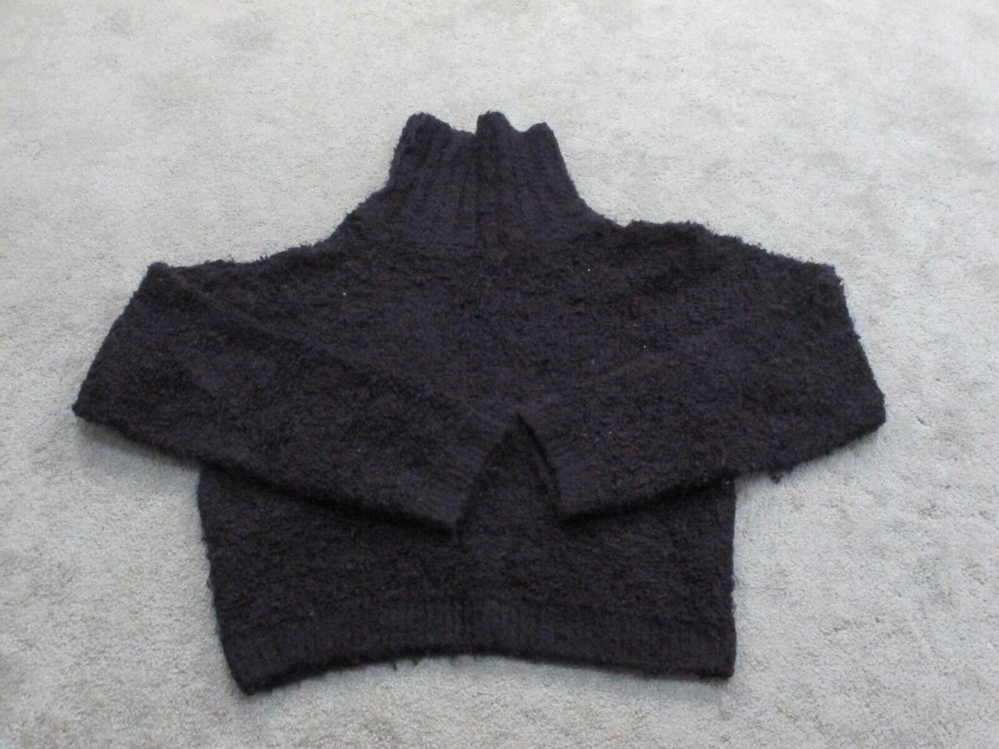 Express Womens Pullover Cropped Sweater Long Sleeve High Neck Purple Size Medium