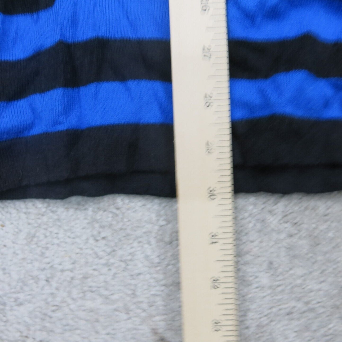 Express Womens Pullover Sweater Knitted Scoop Neck Striped Black Blue Size Small
