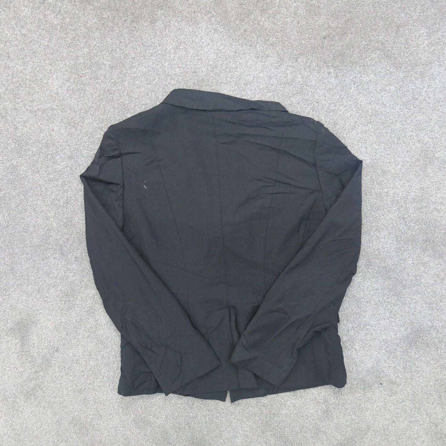 Ann Taylor Womens Blazer Coat Single Breasted Long Sleeves Pockets Black Size 12