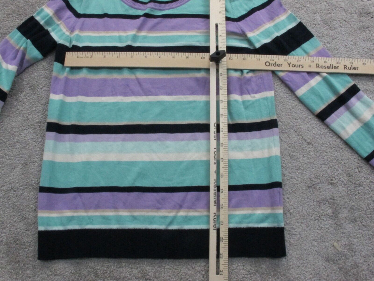 Talbots Womens Pullover Sweater Knitted Striped Long Sleeves Blue White Size MP