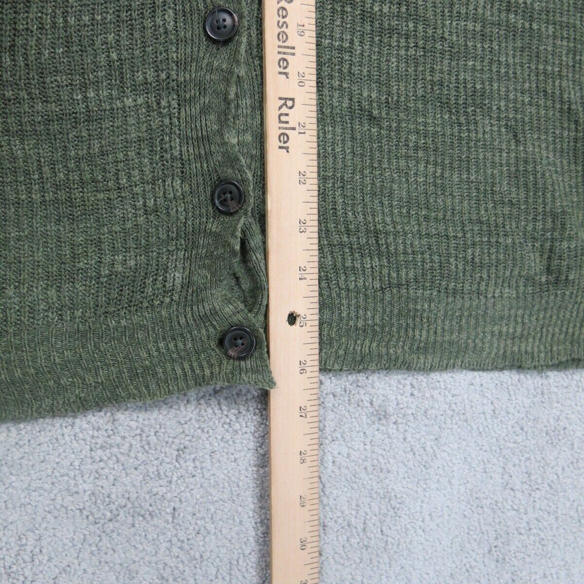 American Eagle Women Cardigan Sweater Knitted 3/4 Sleeves Olive Green SZ Medium