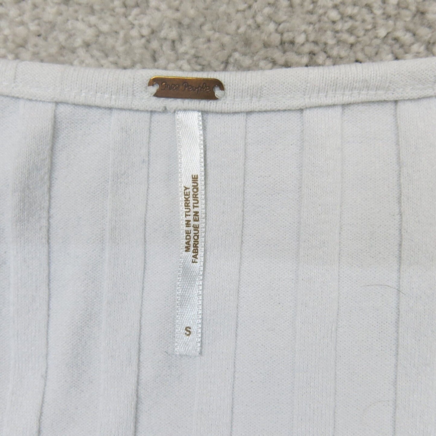 Free People Womens Cardigan Sweater Front Button 3/4 Sleeves White Size Small