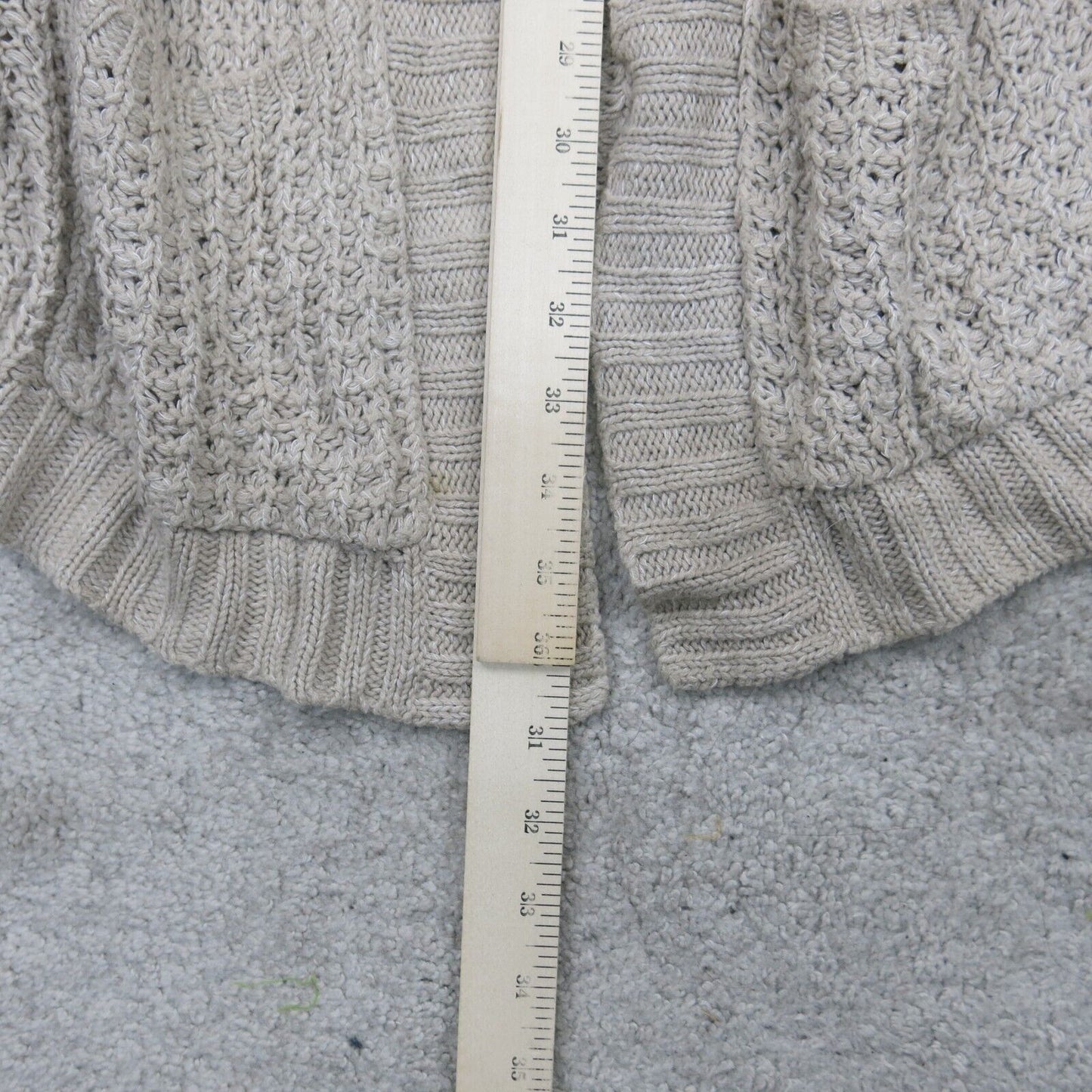 Express Womens Sweater Cardigan Open Front Knitted Long Sleeves Off White Size S