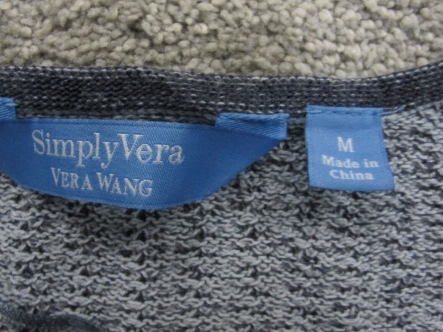 Simply Vera Vera Wang Women Blouse Top Sweater Long Sleeve Dark Gray Size Medium