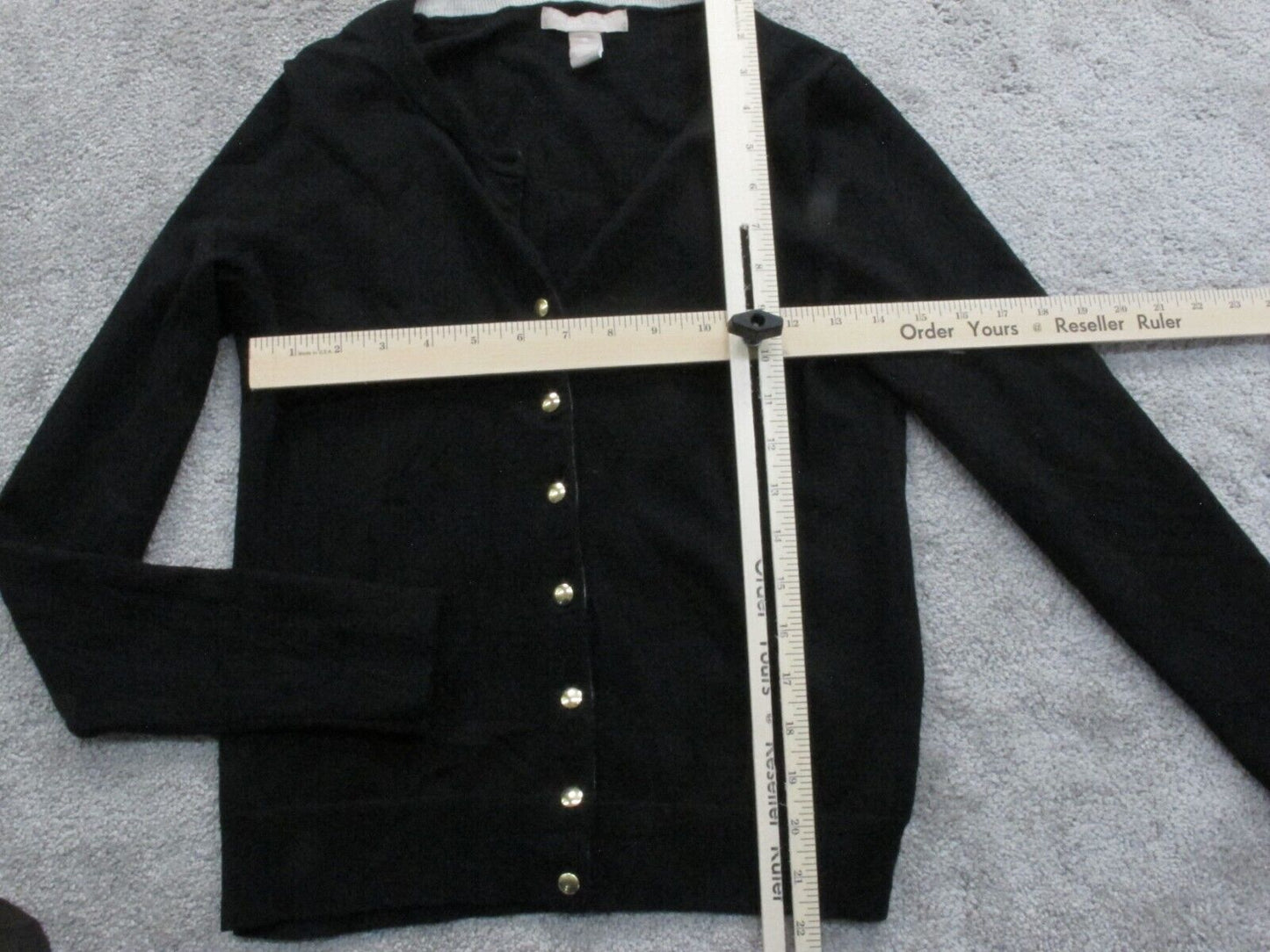 Banana Republic Womens Cardigan Sweater Front Button Long Sleeves Black Size S