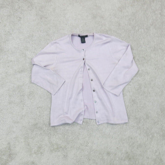 The Limited Womens Cardigan Sweater Stretch 3/4 Sleeves Light Purple Size Medium