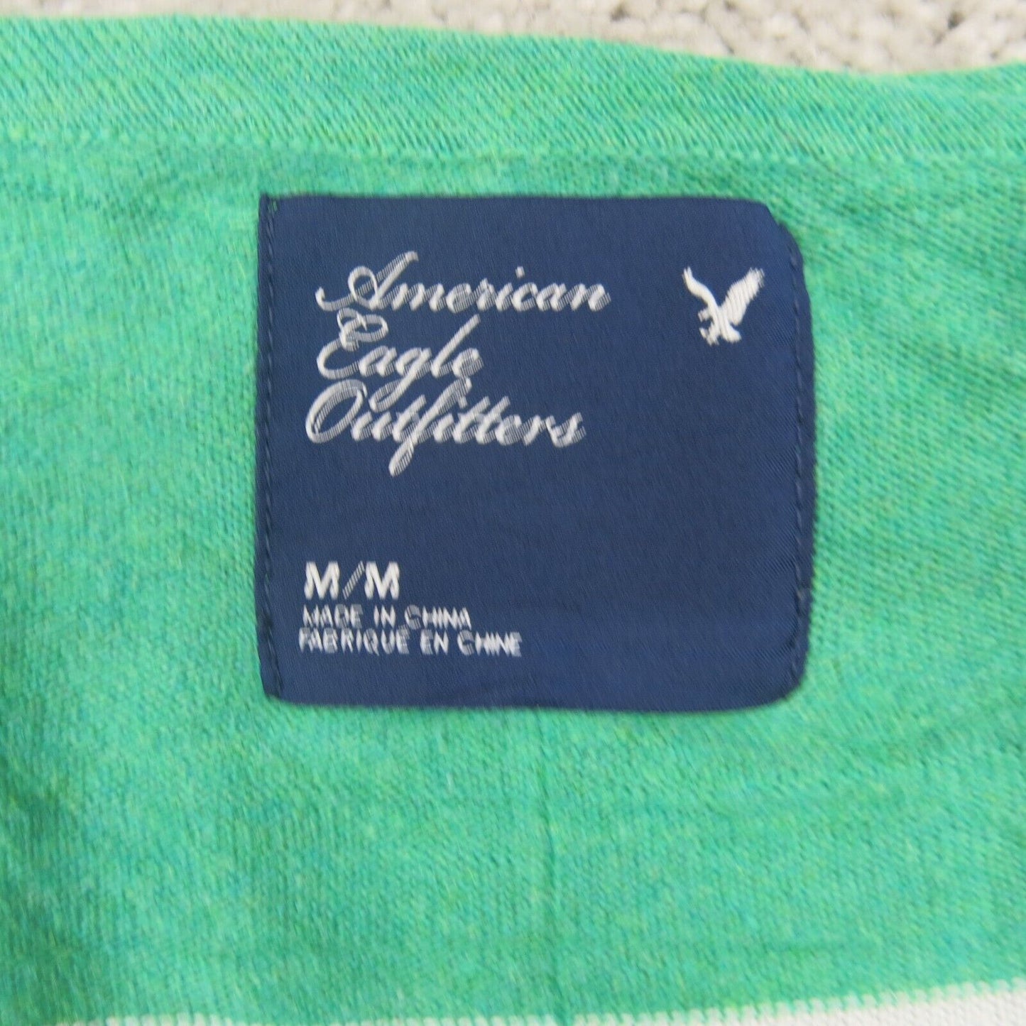 American Eagle Womens Cardigan Sweater Front Button Green White Size Medium