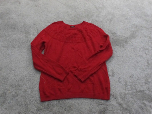 Talbots Womens Pullover Sweater Knitted Long Sleeves Crew Neck Red Size Medium
