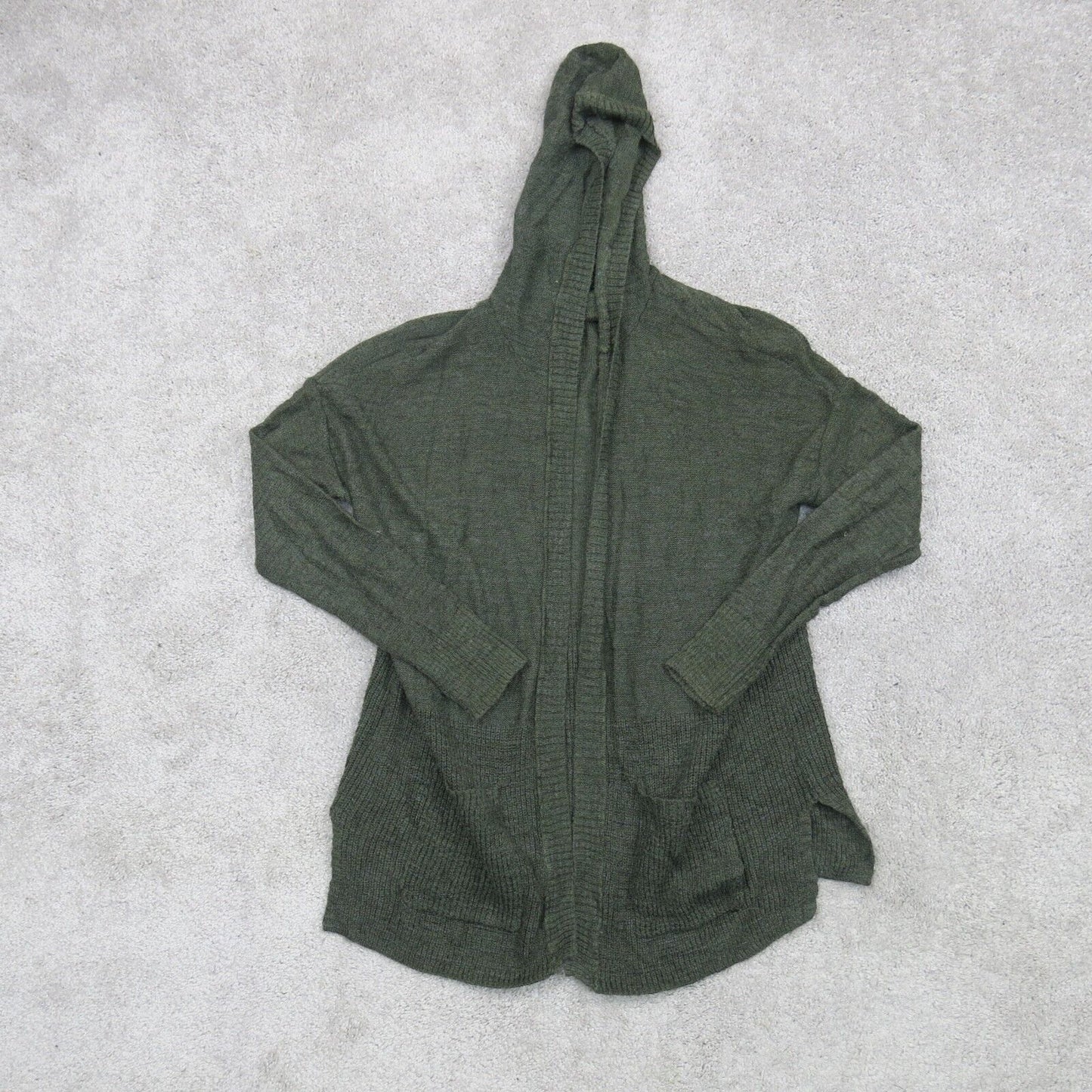 American Eagle Outfitters Womens Sweater Cardigan Hooded Open Front Green Size M