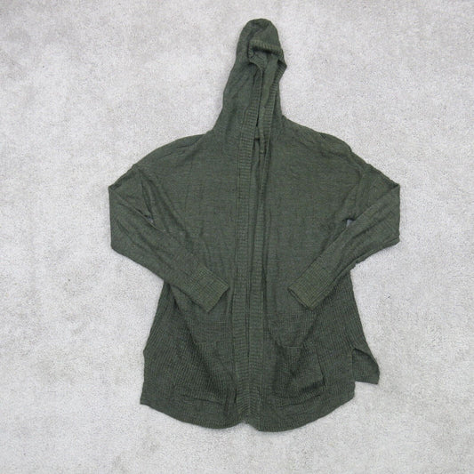 American Eagle Outfitters Womens Sweater Cardigan Hooded Open Front Green Size M