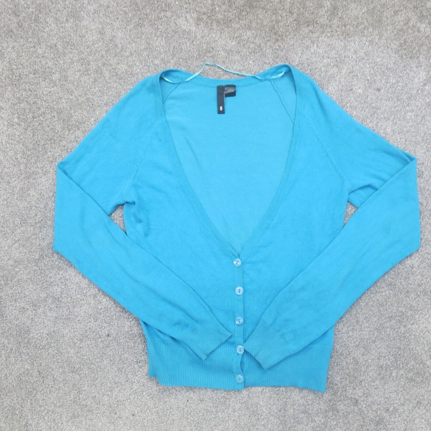 Divided H&M Womens Cardigan Sweater Long Sleeves Front Button Blue Size 8