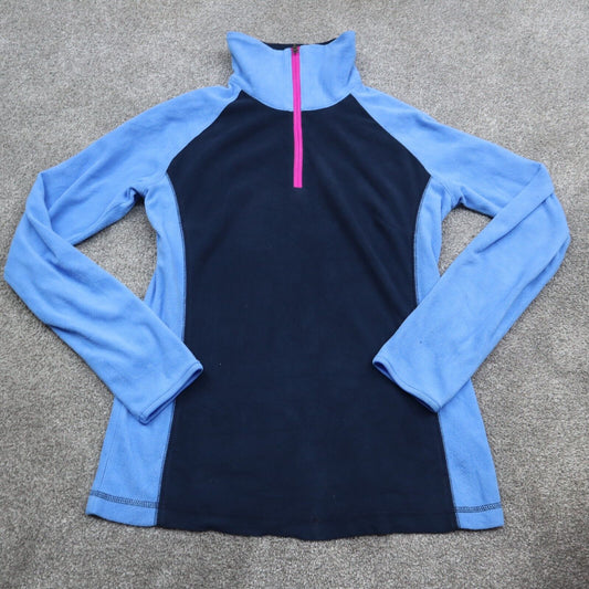 Columbia Top Womens Size S Blue Fleece Long Sleeve 1/4 Zip Pullover Collared