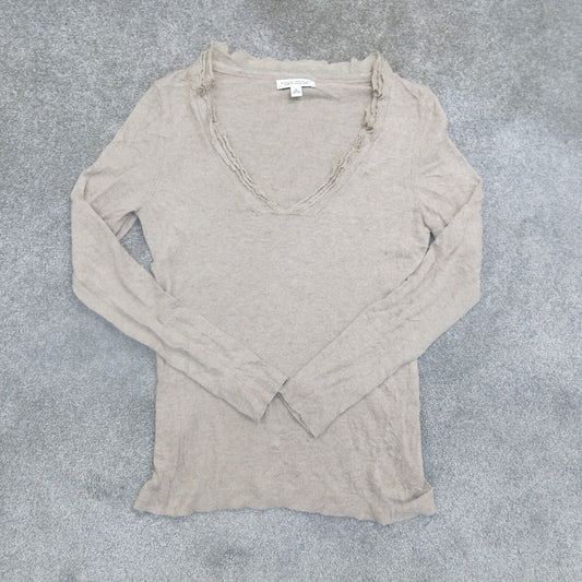 Banana Republic Womens Pullover Knitted Long Sleeves V Neck Beige Size Medium