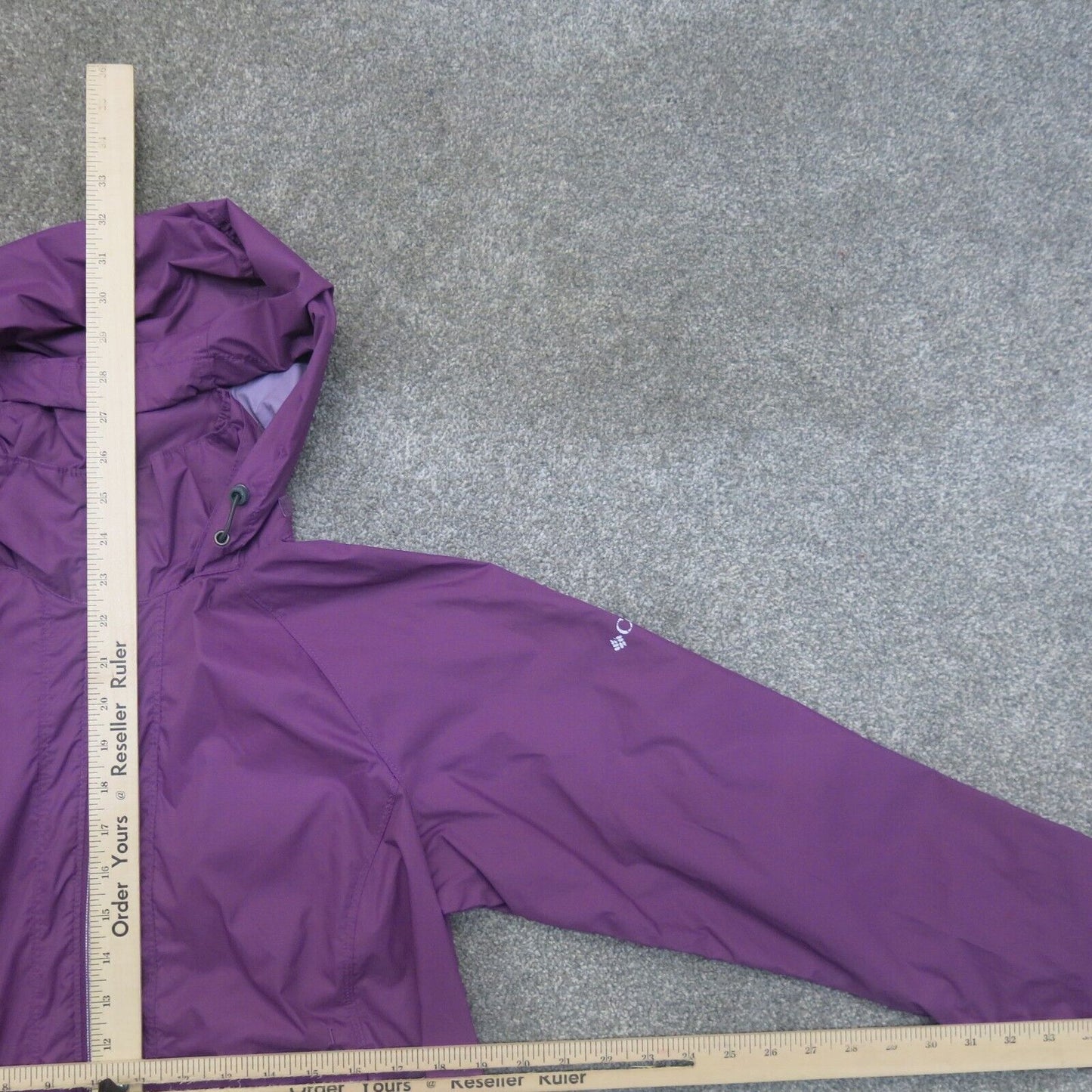 Columbia Mens Full Zip Up Hooded Jacket Long Sleeves Pockets Purple Size Medium