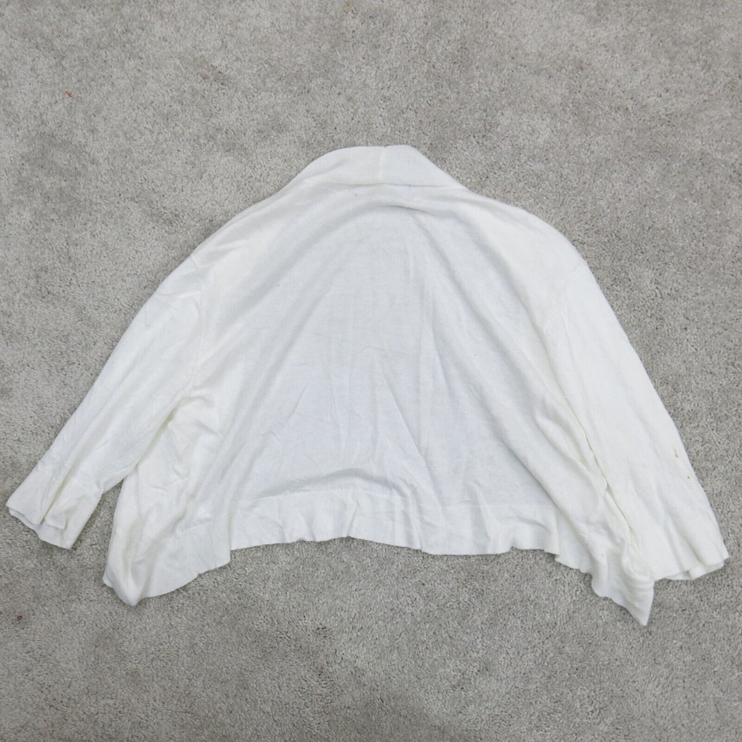 Mossimo Women Cardigan Sweater Open Front Knitted 3/4 Sleeves White Size Medium