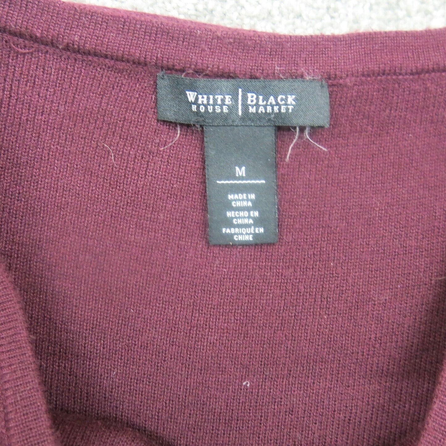 White House Black Market Womens High Low Sweater Long Sleeves Maroon Size Medium