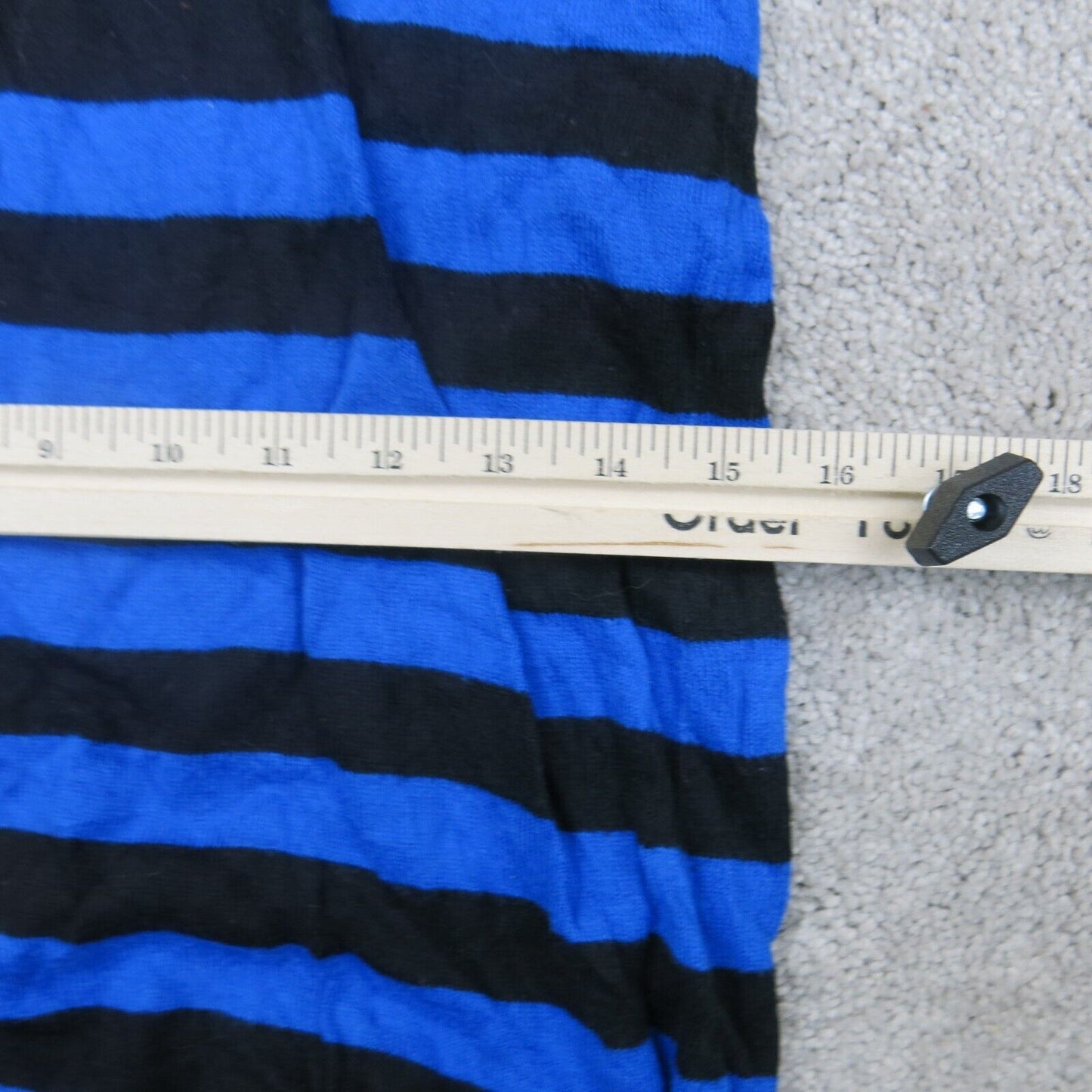 Express Womens Pullover Sweater Knitted Scoop Neck Striped Black Blue Size Small