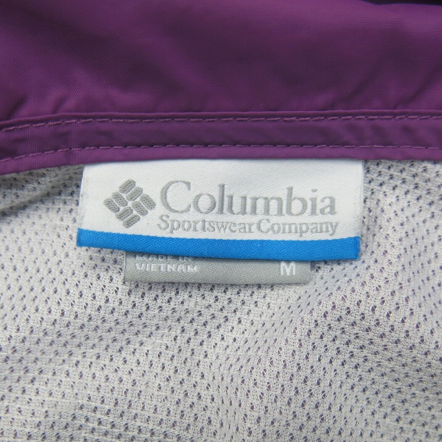Columbia Mens Full Zip Up Hooded Jacket Long Sleeves Pockets Purple Size Medium