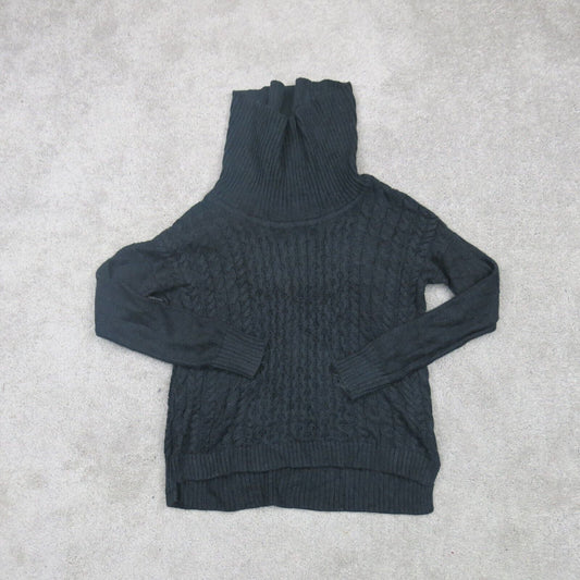 American Eagle Womens Pullover Sweater Turtleneck Long Sleeves Black Size Medium