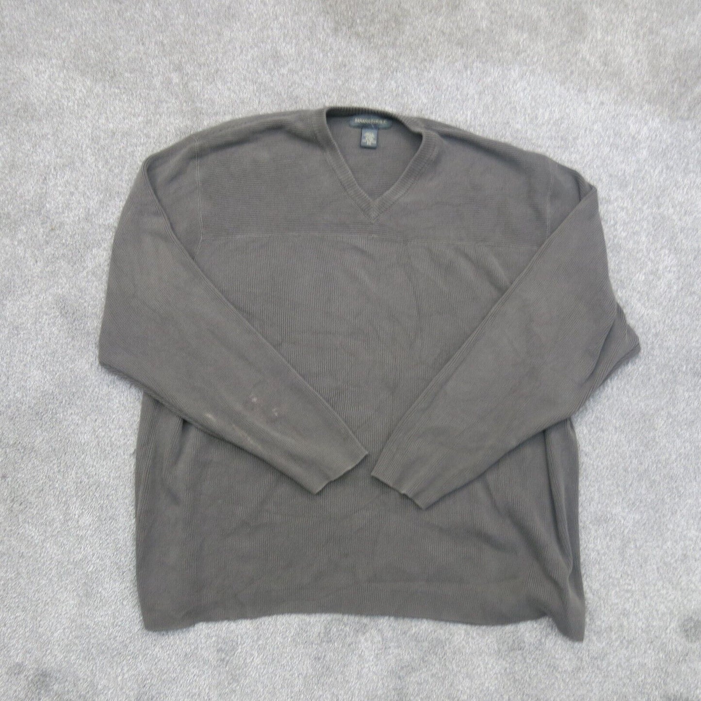 Banana Republic Mens Pullover Sweater Knitted Long Sleeves Slate Brown Size 2XL
