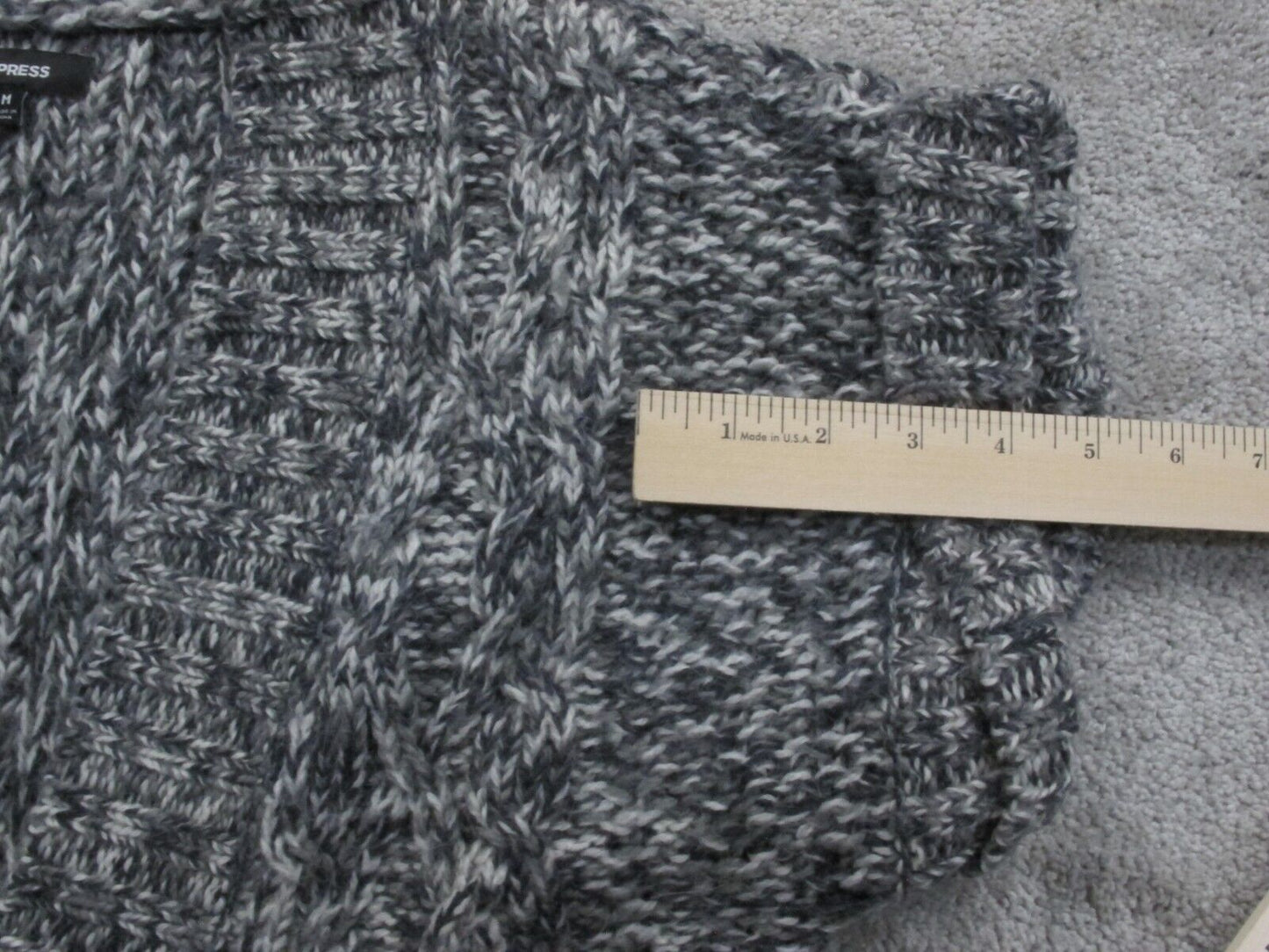 Express Womens Cardigan Sweater Front Button Front Button Cap Sleeves Gray SZ M