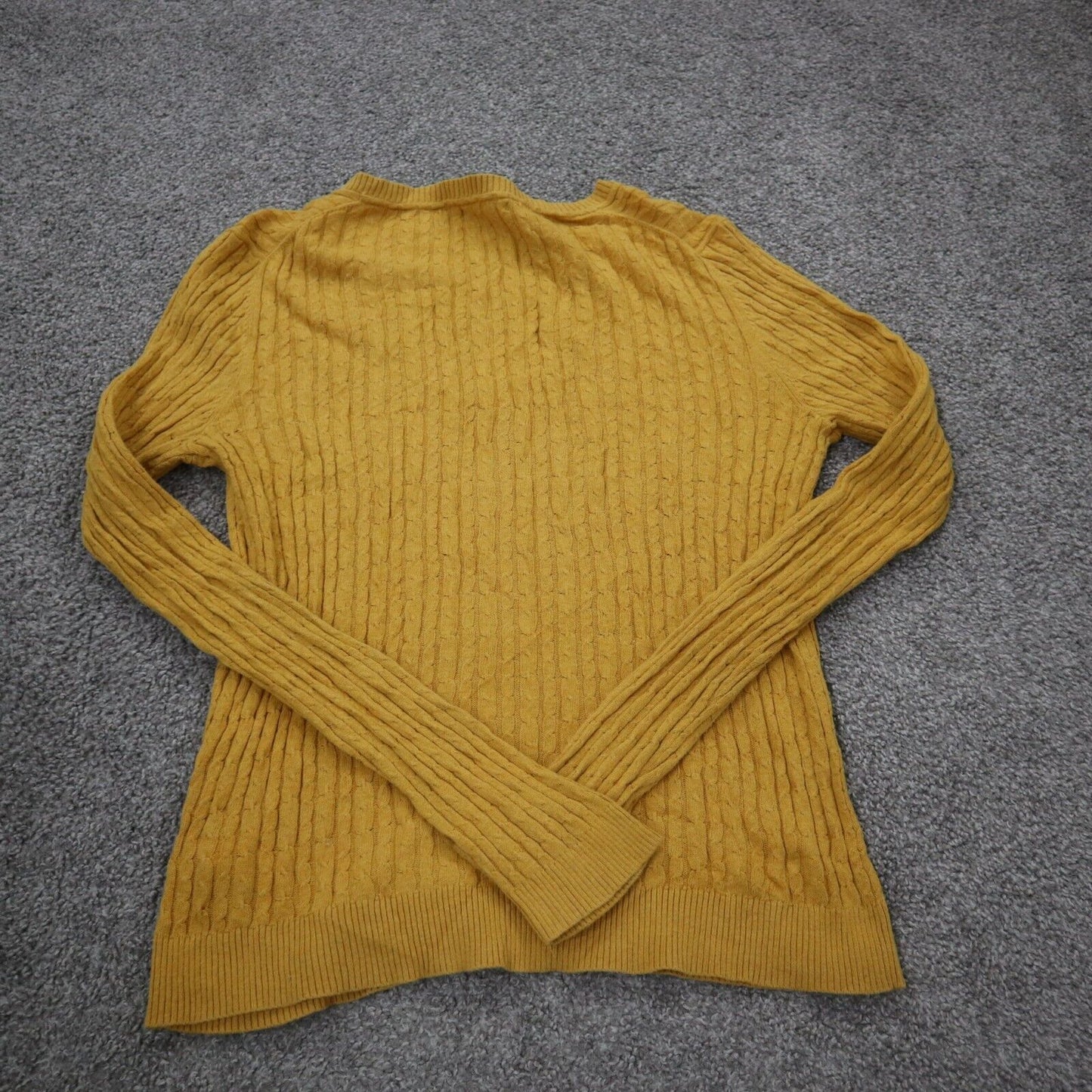 Tommy Hilfiger Womens Pullover Sweater Deep V Neck 100%Cotton Mustard Size Large