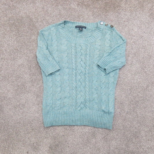 Banana Republic Womens Pullover Sweater Knitted Half Sleeves Light Blue Size XS