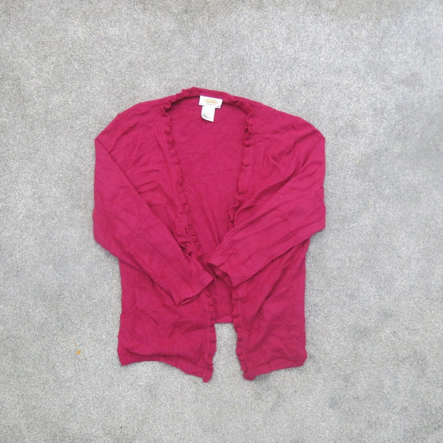 Talbots Womens Cardigan Sweater Open Front Long Sleeves Pink Size Medium