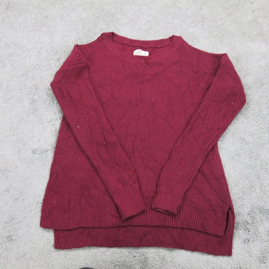 Hollister California Women Sweater Pullover Knitted Long Sleeve Red Size X Small