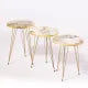 1 Pcs / Set of 3 Round Coffee Table HIGH Gloss Nesting End Tables - Round Wood Stacking Coffee Side Accent Tables with Metal Legs for Living Room, Home Office, Nightstands for Bedroom, Sturdy Easy Assembly - 3 Piece Modern Nesting Table Living Room