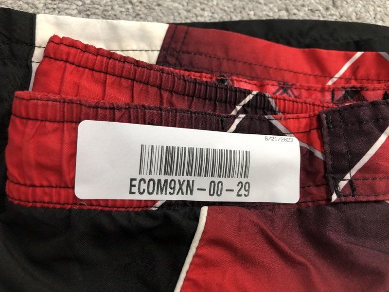 OP Swimwear Mens X Large Red Black Board Shorts Swim Trunks Check Lightweight
