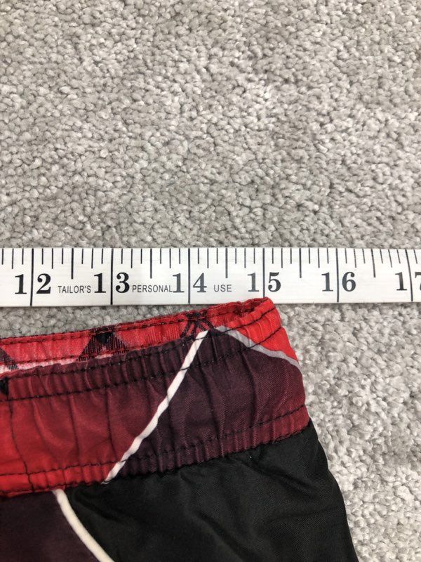 OP Swimwear Mens X Large Red Black Board Shorts Swim Trunks Check Lightweight