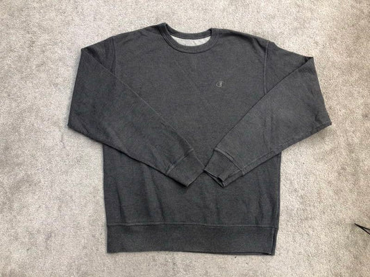 Champion Sweatshirt Mens Gray Medium S0888 Powerblend Fleece Pullover Sweater