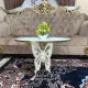 1 Pcs / Set of 3 Round Coffee Table HIGH Gloss Nesting End Tables - Round Wood Stacking Coffee Side Accent Tables with Metal Legs for Living Room, Home Office, Nightstands for Bedroom, Sturdy Easy Assembly - 3 Piece Modern Nesting Table Living Room