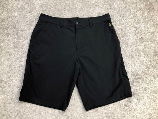 Under Armour Shorts Mens 34 Black Bermuda Outdoor Workwear Embroidered Logo